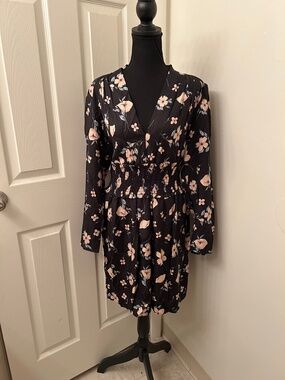 NWT Rebecca Taylor "Daniella" Long-Sleeve Floral Silk-Blend Dress Size 10